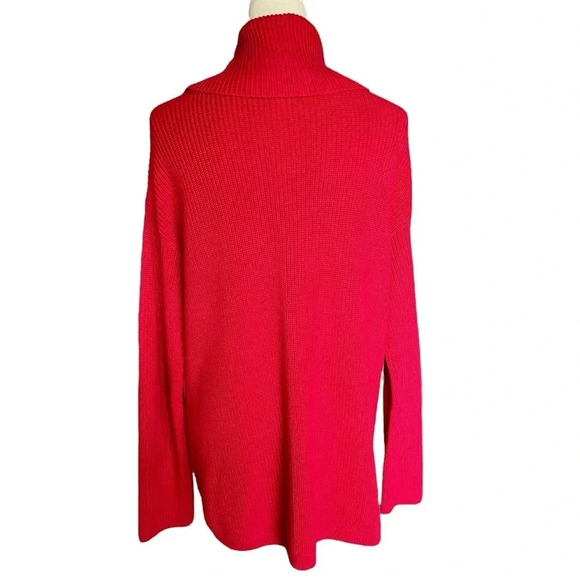 Talbots Cable Knit Cowl Neck Oversized Pullover Sweater Cotton Blend Women Sz L - Picture 3 of 8